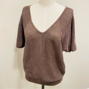 EXPRESS Dolman Sleeve V Neck Metallic Sparkle Top Size Medium